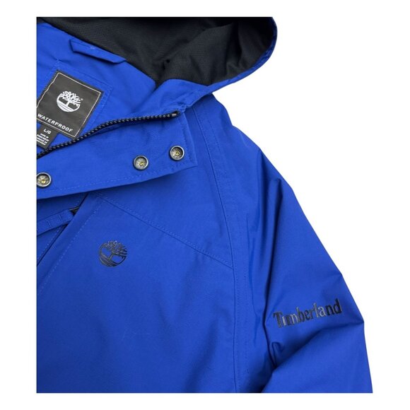 TIMBERLAND Waterproof Windbreaker Designer Casual Blue Jacket Mens Large - Picture 6 of 7